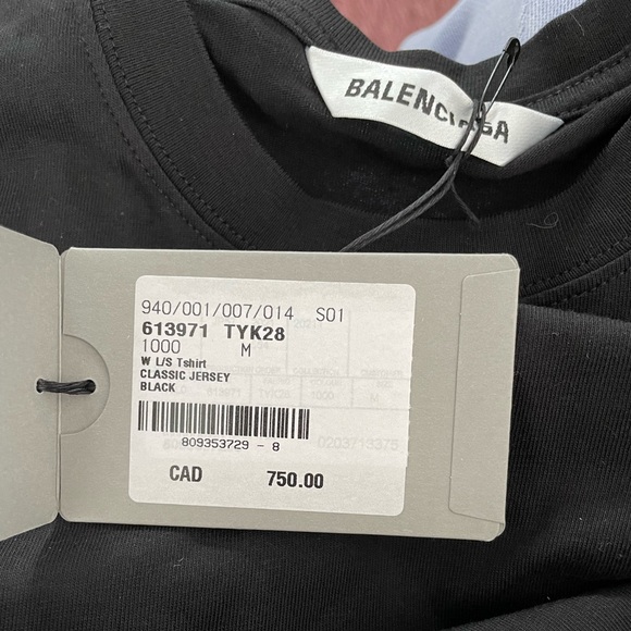 BALENCIAGA Black Logo Long Sleeve Crew Neck - Picture 4 of 5